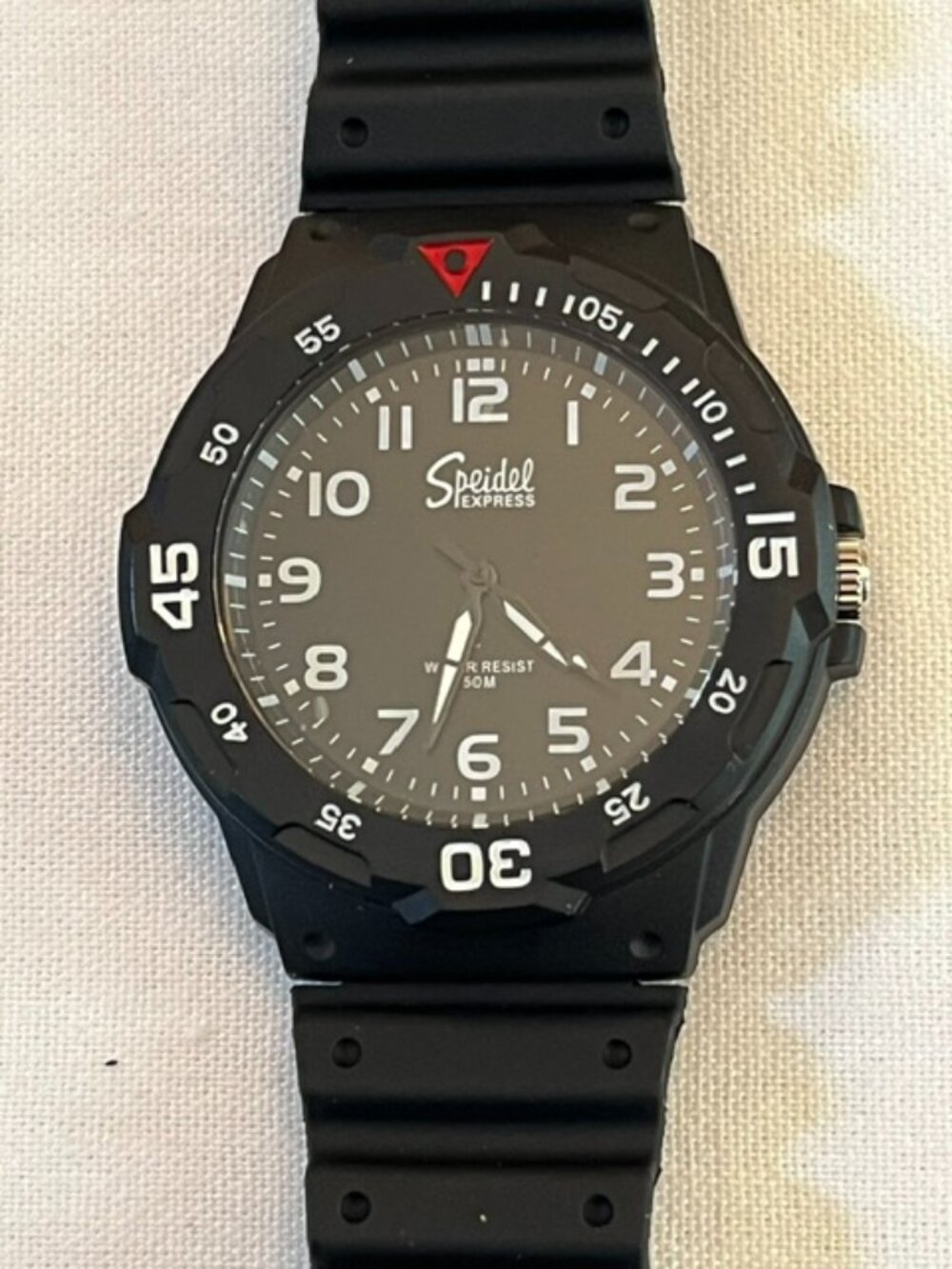 SPEIDEL EXPRESS | Men's Watch Black Dial Black Adj Band-NEW in Box-NEW Battery